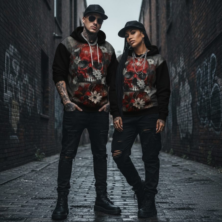 DARK BOTANICA Bawełniana bluza z kapturem Unisex