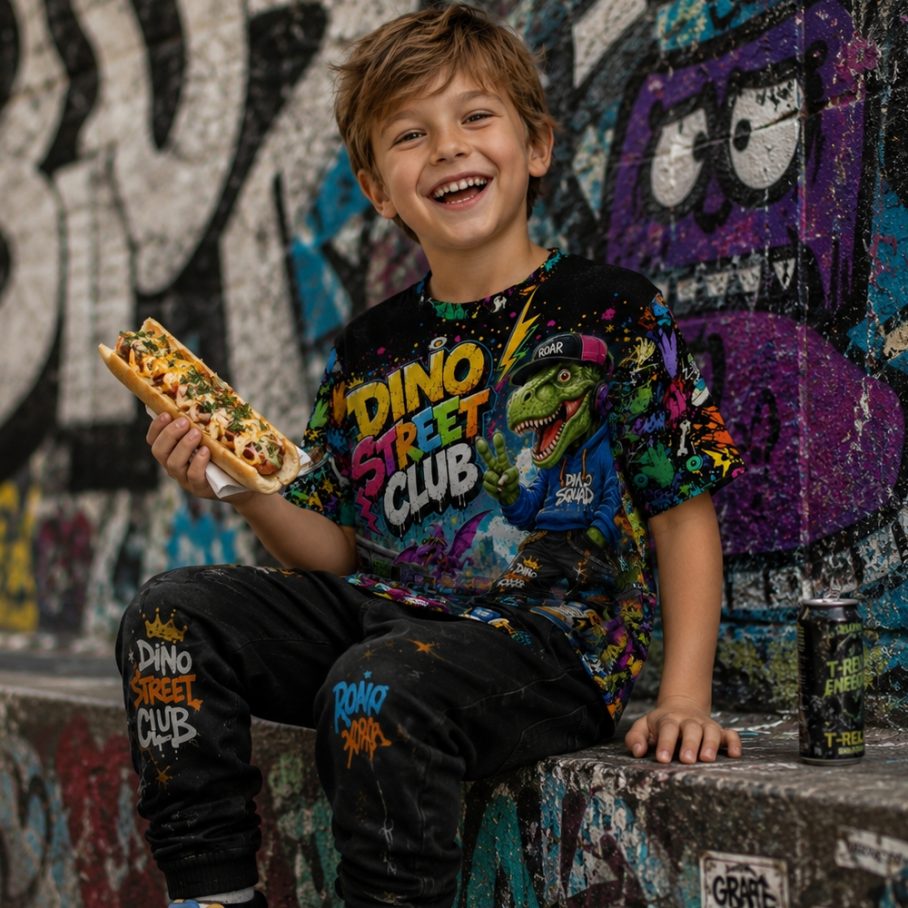 DINO STREET CLUB Chłopięca Koszulka Sportowa-5