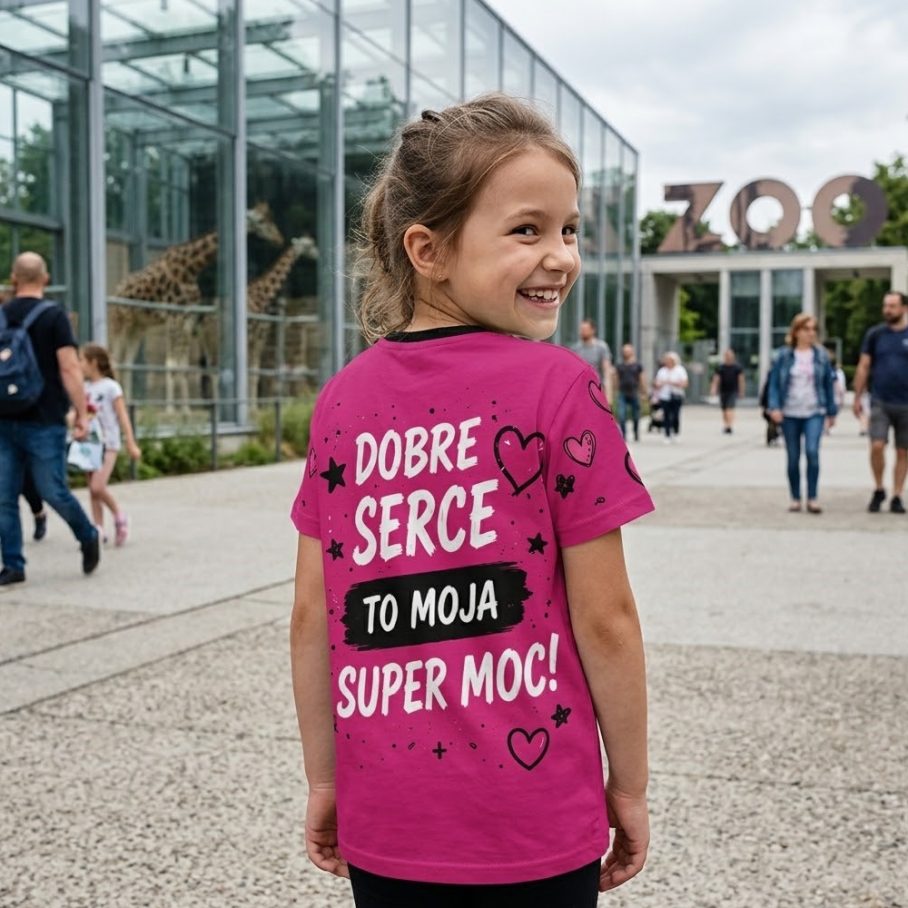 DOBRE SERCE Koszulka dziewczęca Full Print - Bawełna-4