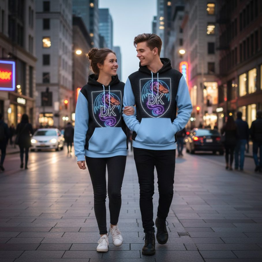 ELECTRIC DRAGON RIBBON Bawełniana bluza z kapturem