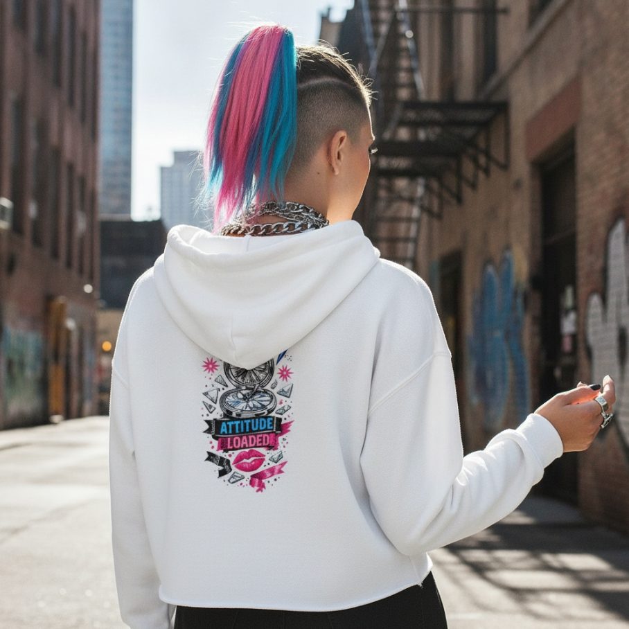EYE-ROLL QUEEN Damska Crop Hoodie