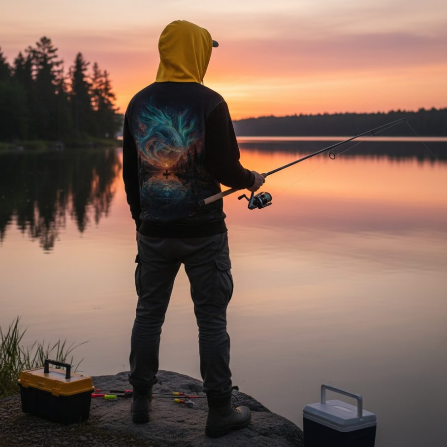 FISH WHISPERER Bluza z kapturem-5