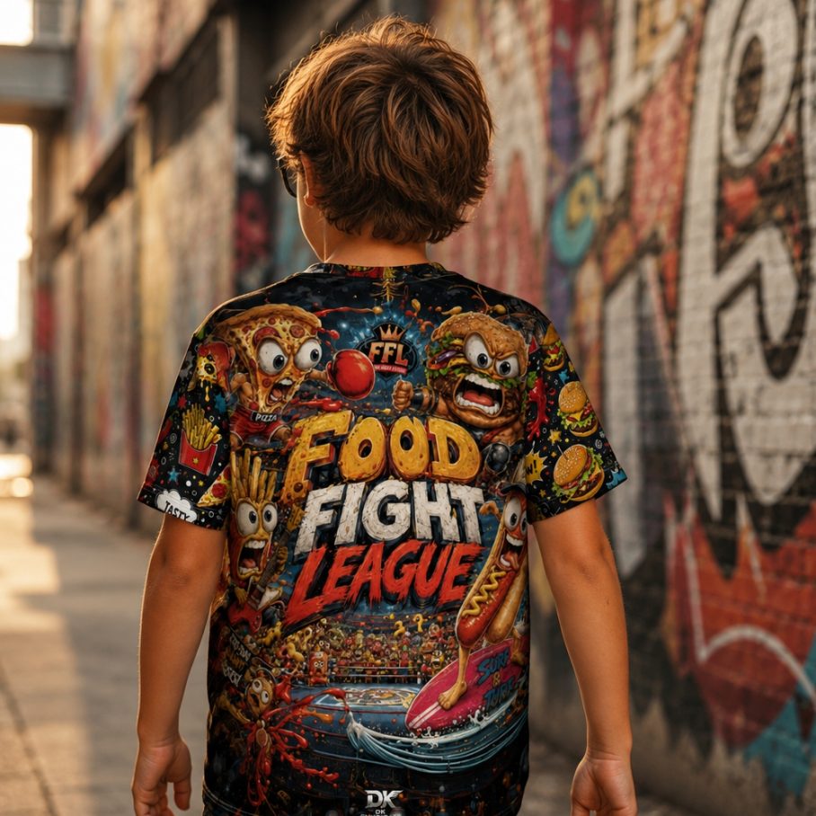 FOOD FIGHT LEAGUE Chłopięca Koszulka Sportowa