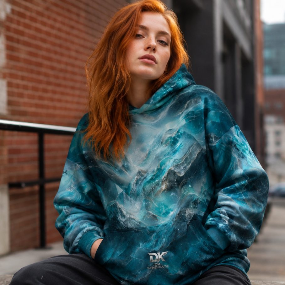 FROSTED TEAL FUTURE Bluza Unisex Oversize-7