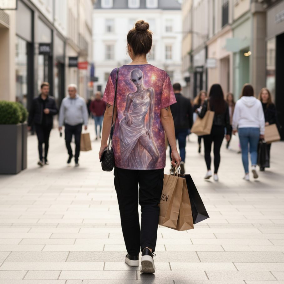 FUTURE MUSE Koszulka damska z szerokim dekoltem-4