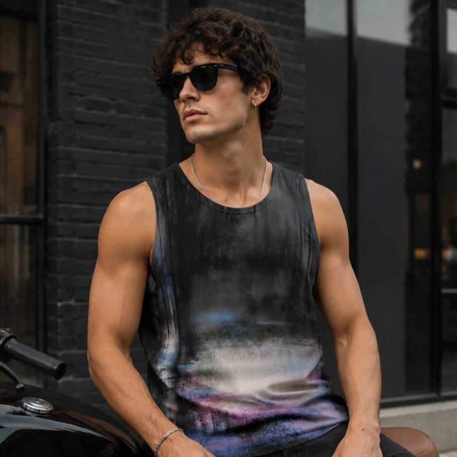 FUZZY SIGNAL STATIC Męski Tank Top Sportowy-2