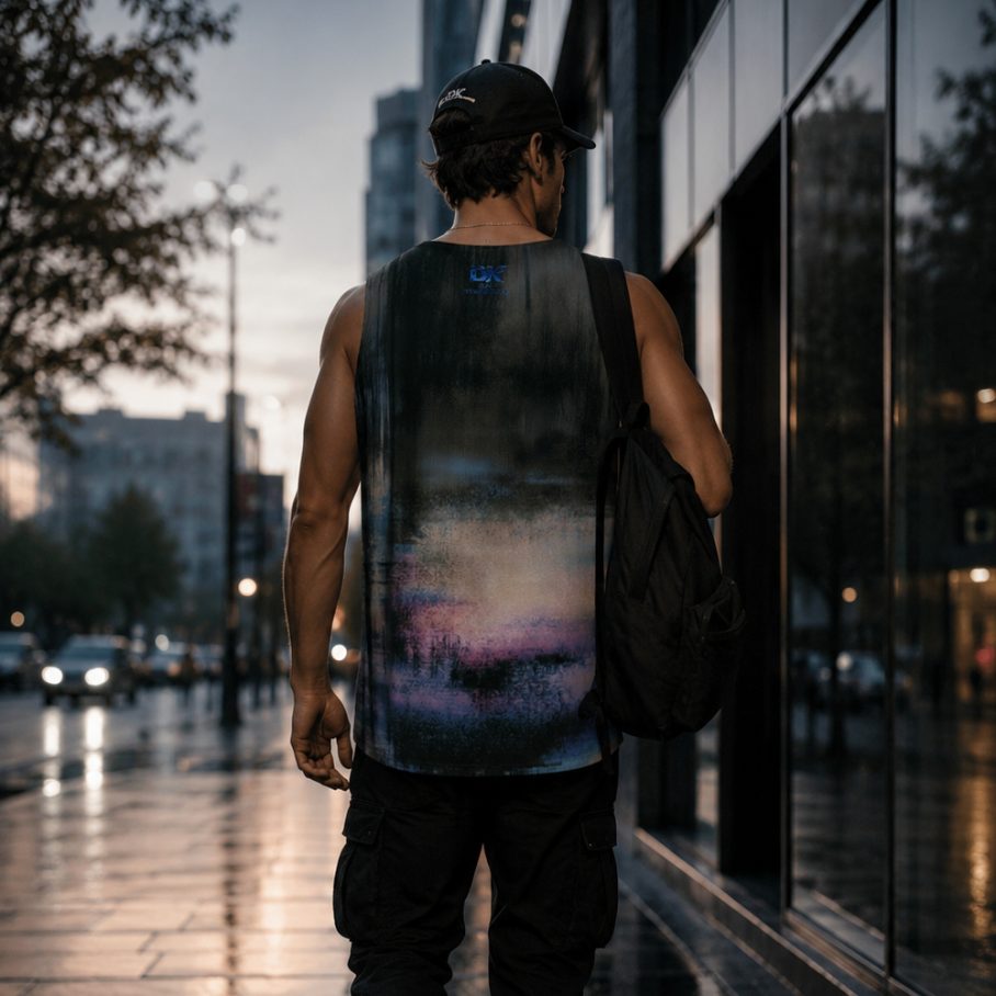 FUZZY SIGNAL STATIC Męski Tank Top Sportowy-4