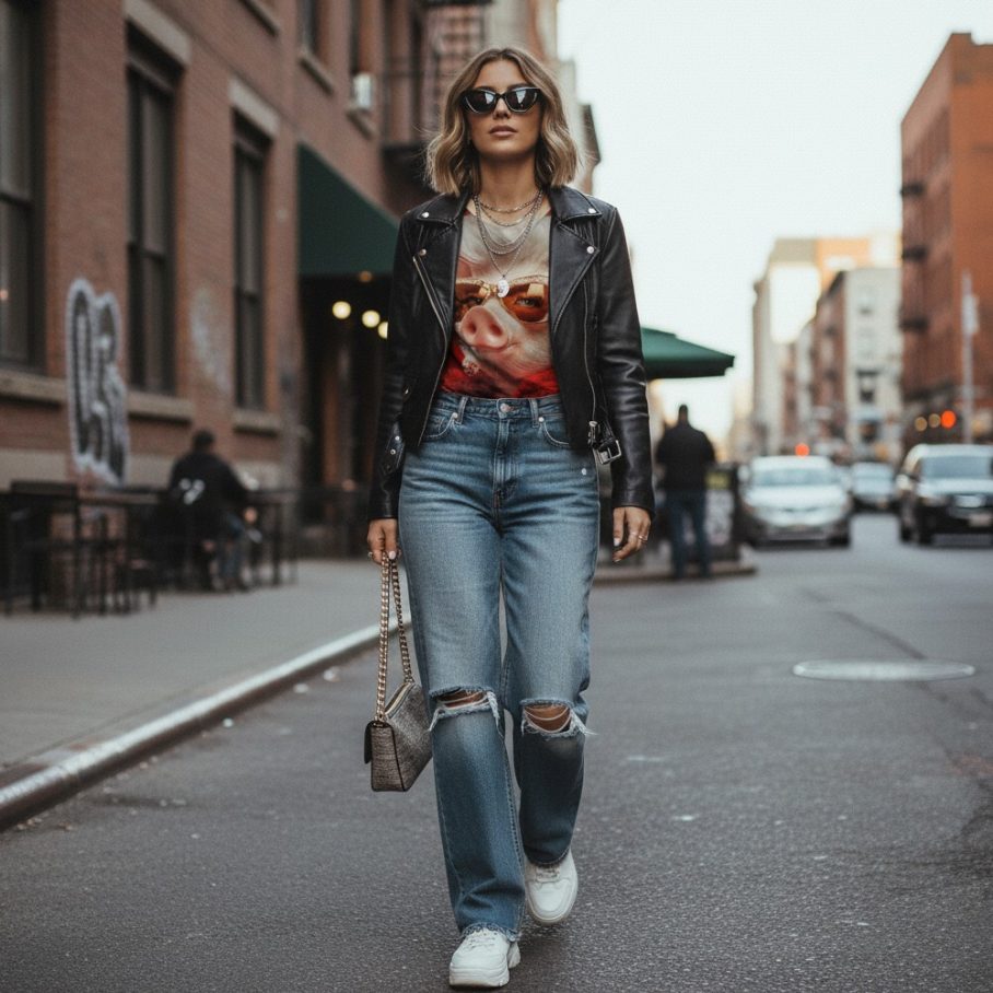 GLAM PIG Koszulka damska z szerokim dekoltem-3