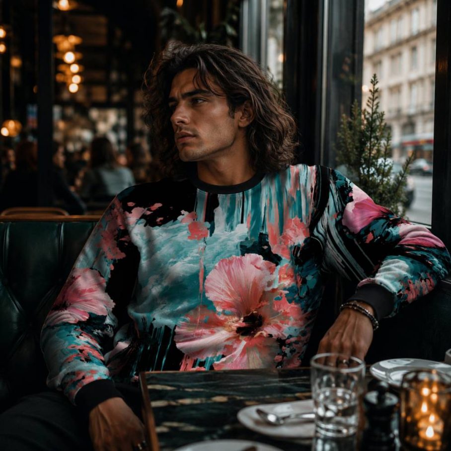 GLITCHED HIBISCUS Bluza Unisex-2