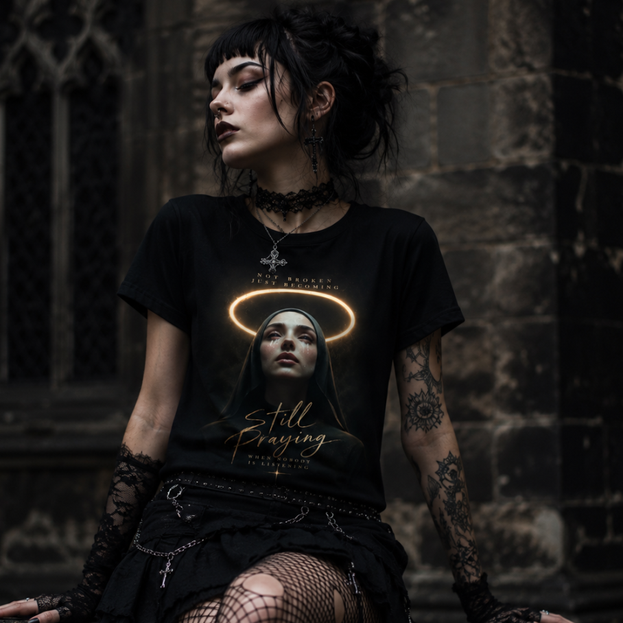GOLDEN SAINT Damski T-shirt z Szerokim Dekoltem-6