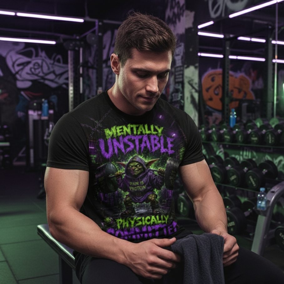 GYM GOBLIN Męski T-Shirt Sportowy-6