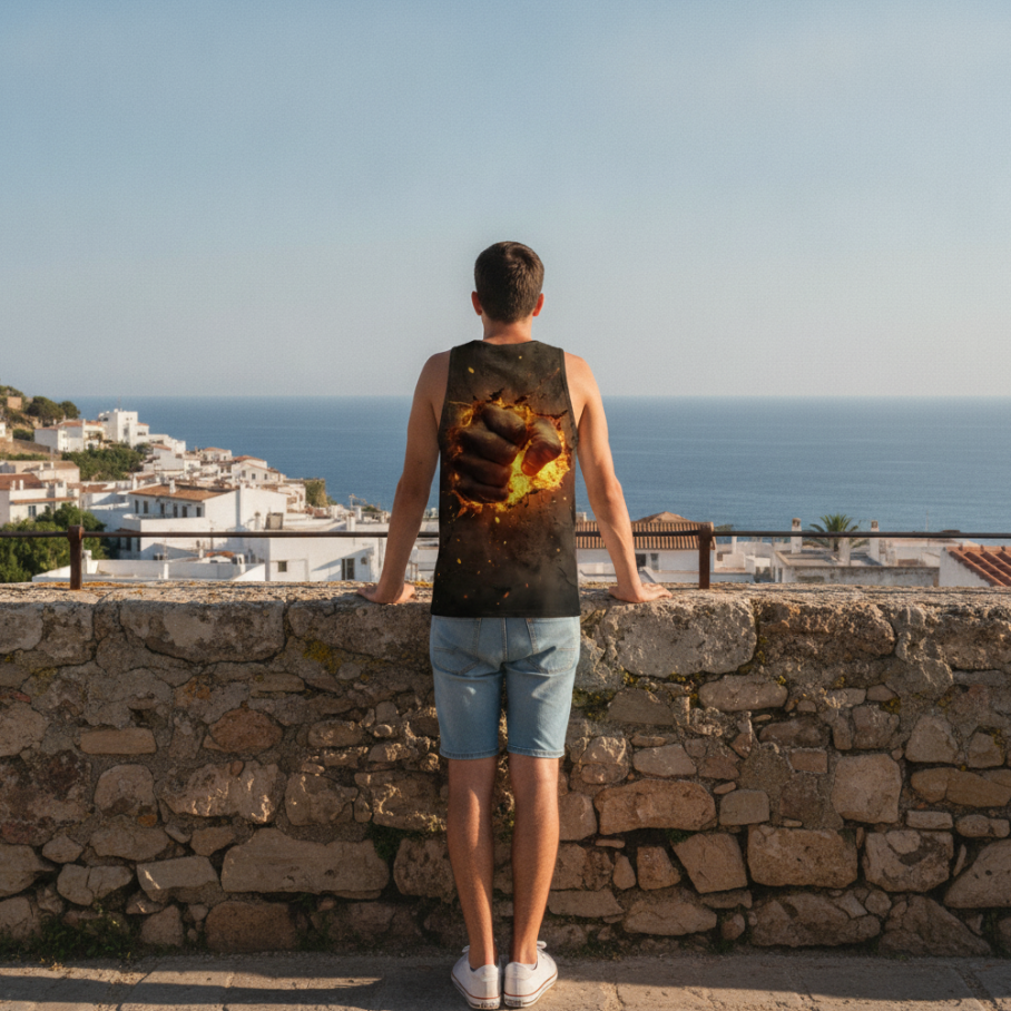 HEART OF FIRE Męski Tank Top-5