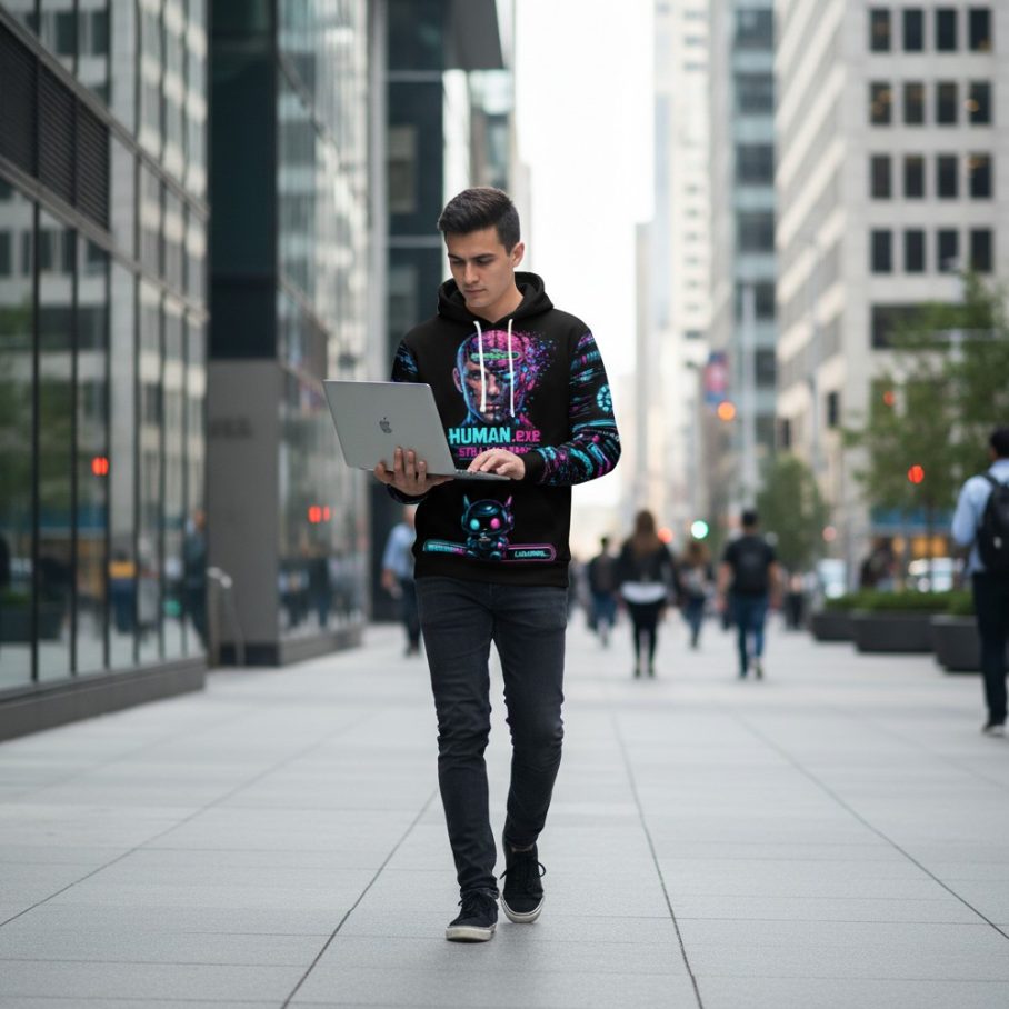 HUMAN STIL BETA Bluza męska z kapturem-4