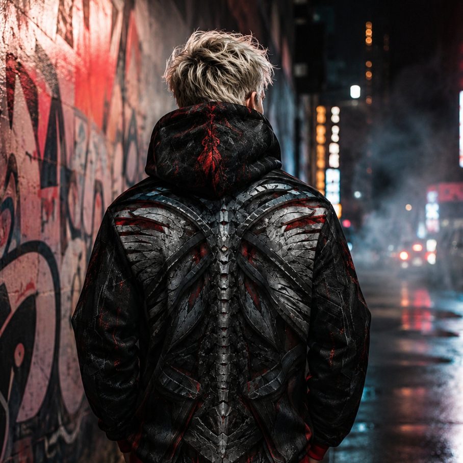 HUSSAR 2099 Bawełniana bluza męska z kapturem-5
