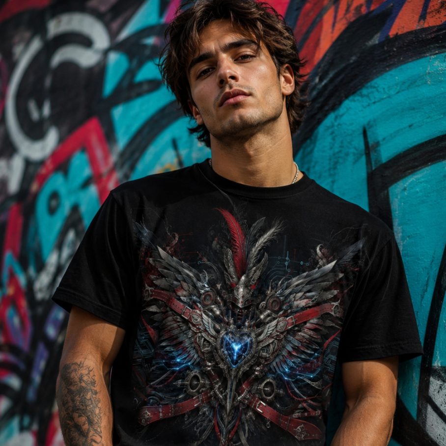 HUSSAR FROM THE FUTURE Męski T-Shirt Sportowy-2