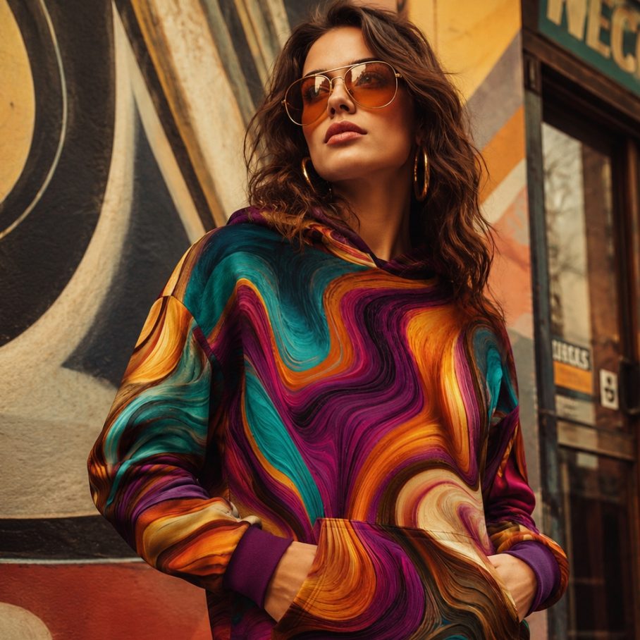 LIQUID 70s PSYCHEDELIA Bluza Unisex Oversize-2