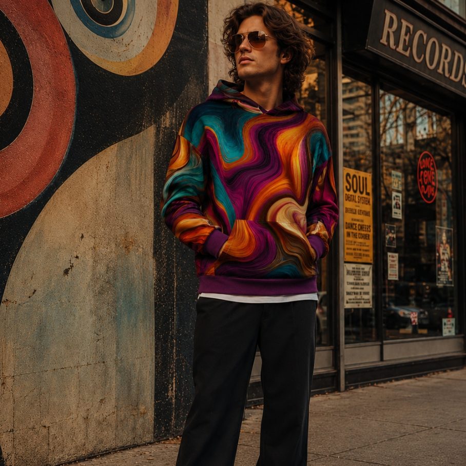 LIQUID 70s PSYCHEDELIA Bluza Unisex Oversize-5
