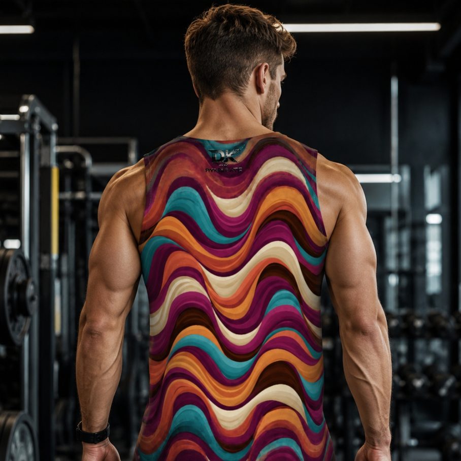 LIQUID 70s PSYCHEDELIA Męski Tank Top Sportowy-5