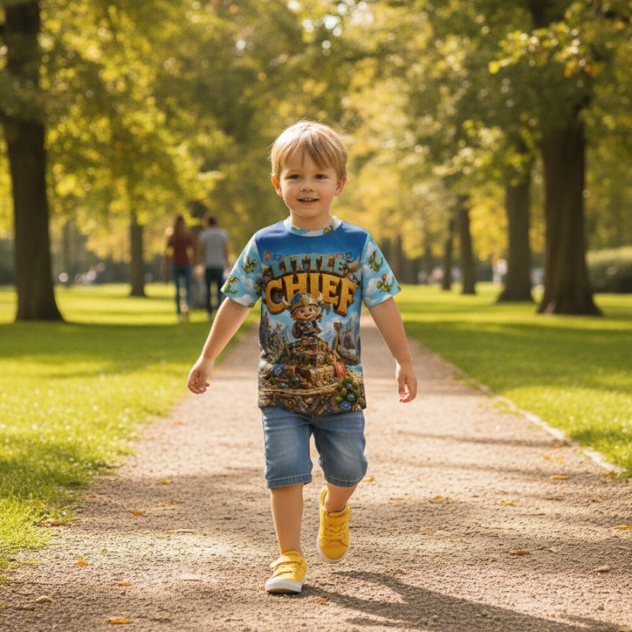LITTLE CHIEF Dziecięca Koszulka Sportowa-5