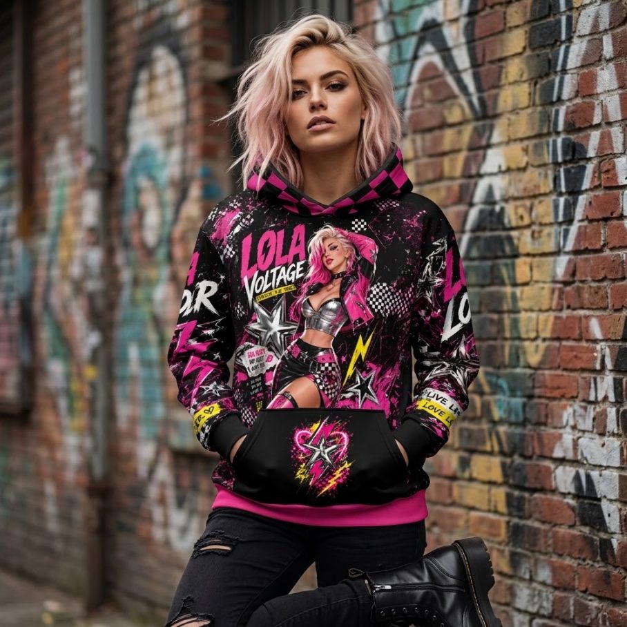 LOLA VOLTAGE Bluza damska z kapturem - Poliester-4