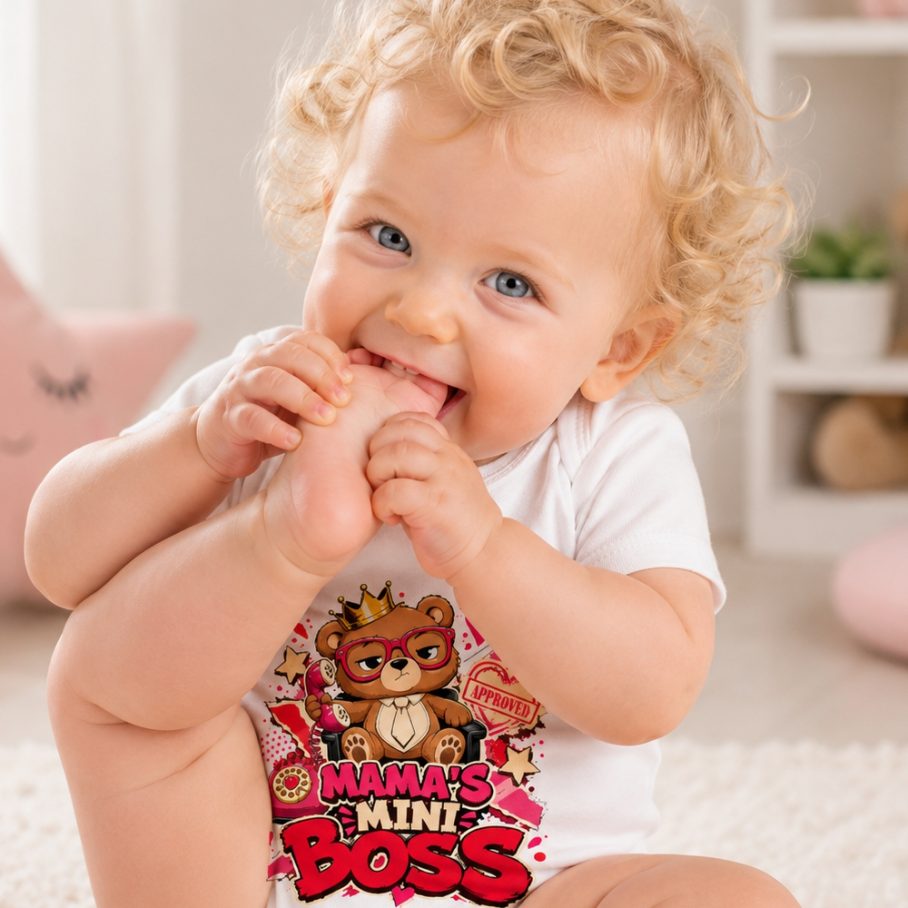 MAMA’S MINI BOSS Niemowlęce body z krótkim rękawem