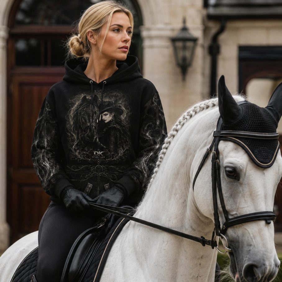 MIDNIGHT REINS Bawełniana bluza z kapturem Unisex-3
