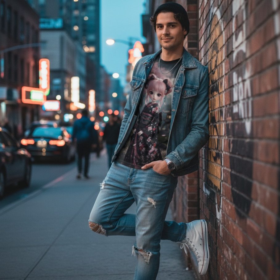 MIDNIGHT SAKURA Koszulka męska