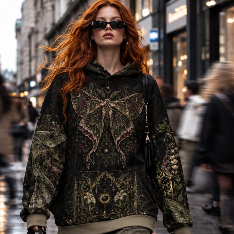 MOTH PRIEST Bluza Unisex Oversize-3