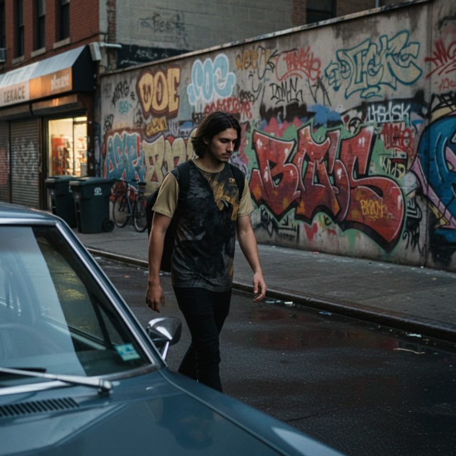 NIGHT RAVEN Męski T-Shirt Sportowy-4