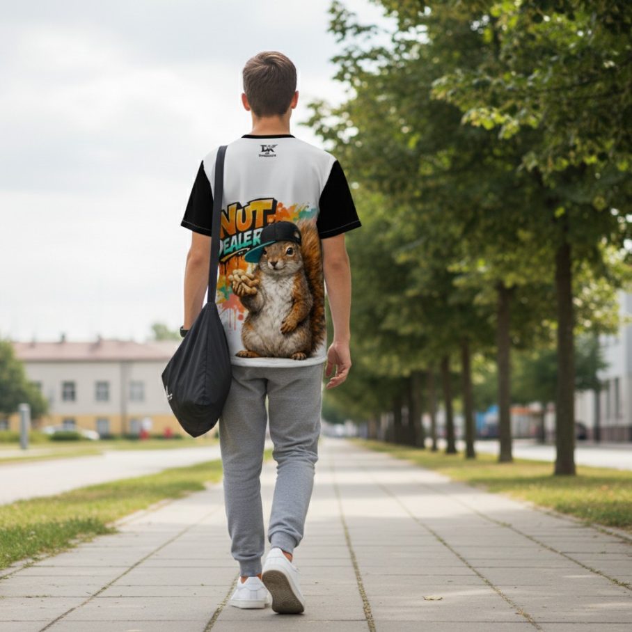 NUT DEALER Męski T-Shirt Sportowy-3