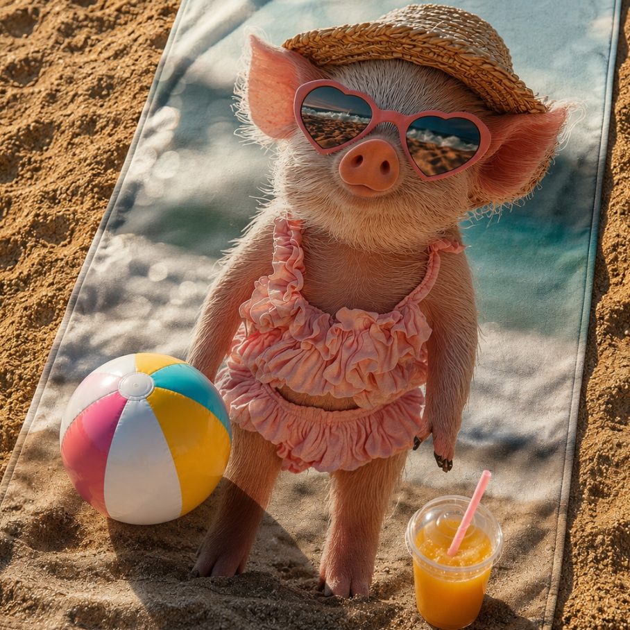 OINK & CHILL Ręcznik Plażowy