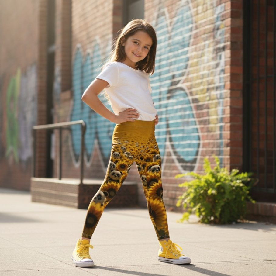 PANDA BLOOM Legginsy dziecięce-3