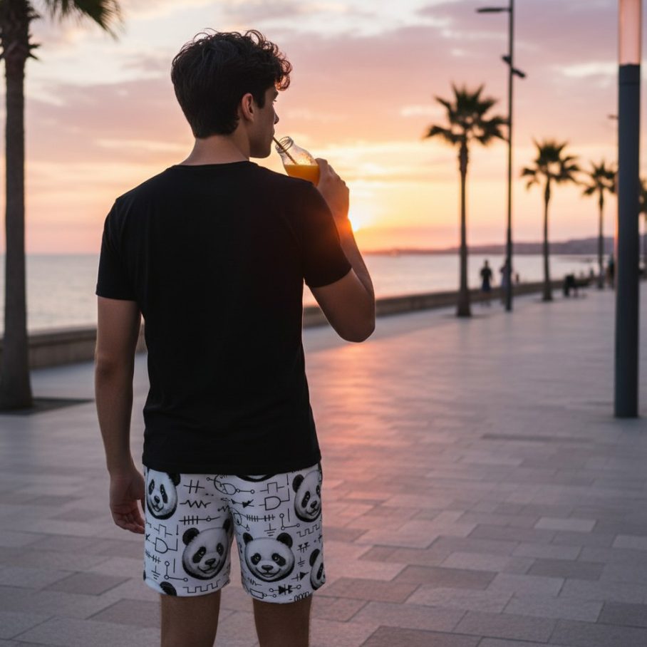 PANDA LOGIC Męskie szorty do pływania-3