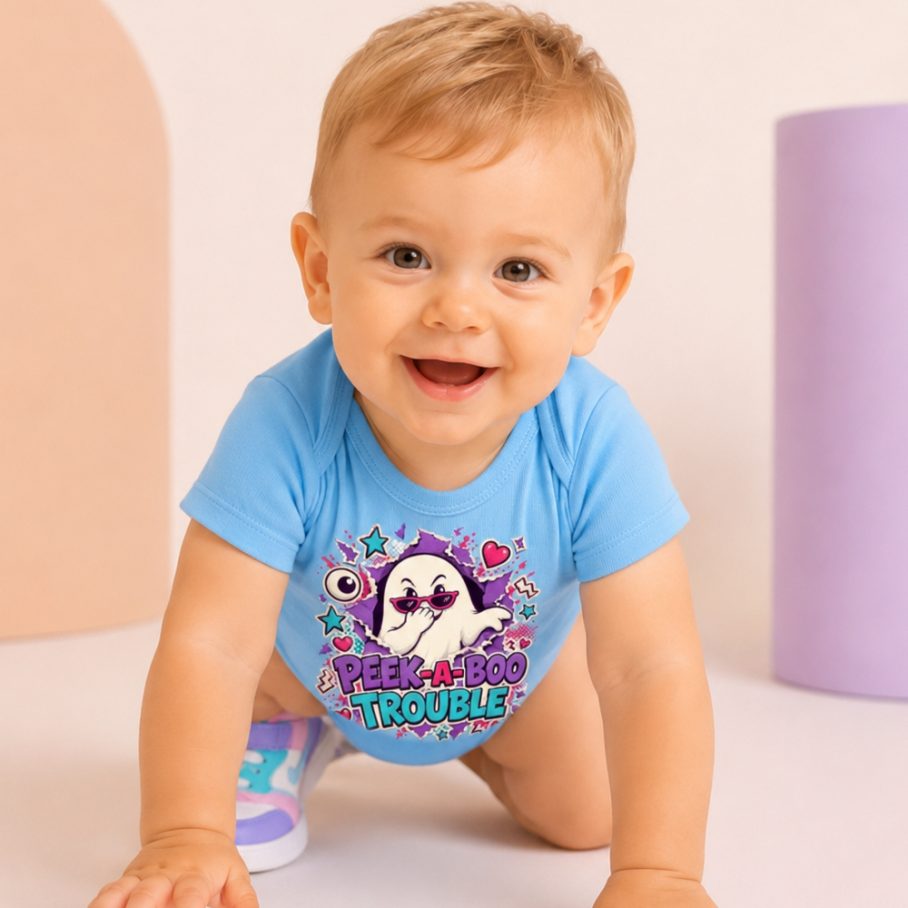 PEEK-A-BOO TROUBLE Niemowlęce body z krótkim rękawem-3