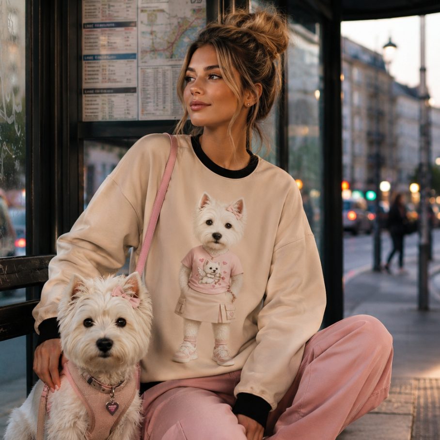 PINK CUPID WESTIE Bluza damska- poliester-2