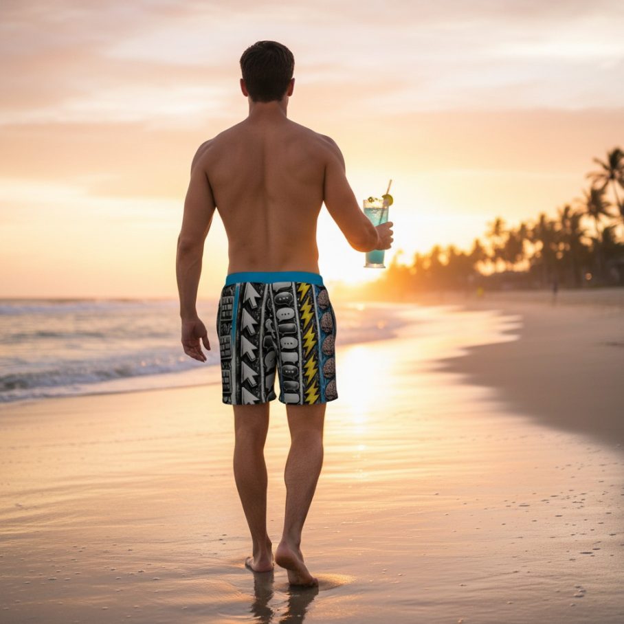 POCKET AI Męskie szorty do pływania-2