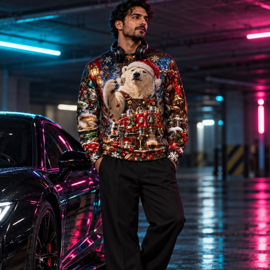 POLAR EXPRESSO RIOT Świąteczny Ugly Sweater unisex-2