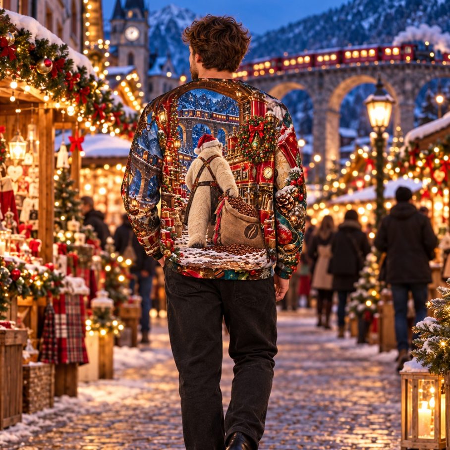 POLAR EXPRESSO RIOT Świąteczny Ugly Sweater unisex-4