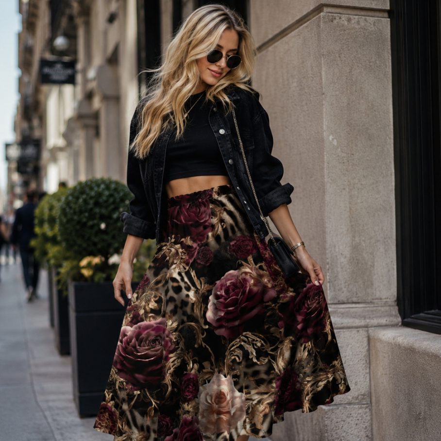 SAVAGE ROSE NOIR Spódnica