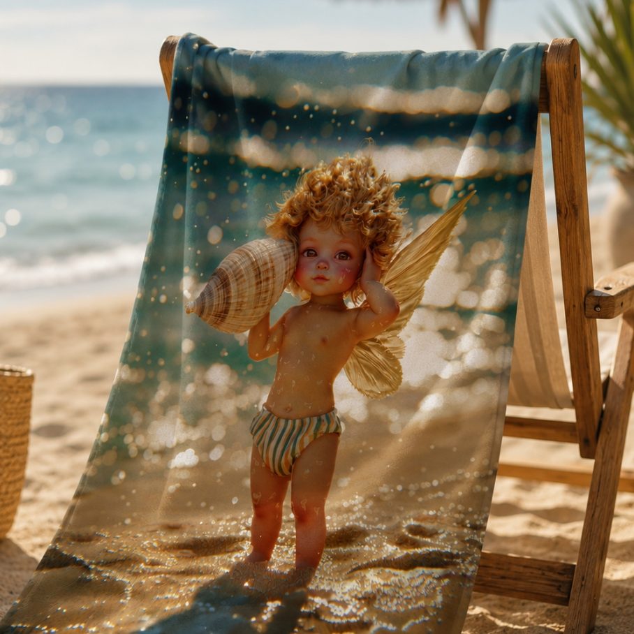 SEASIDE CHERUB Ręcznik Plażowy-4