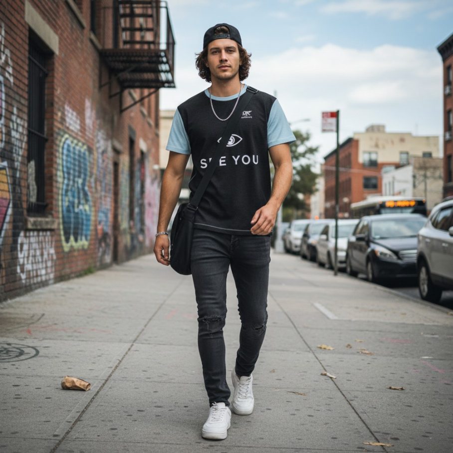 SEE YOU Męski T-Shirt Sportowy-4