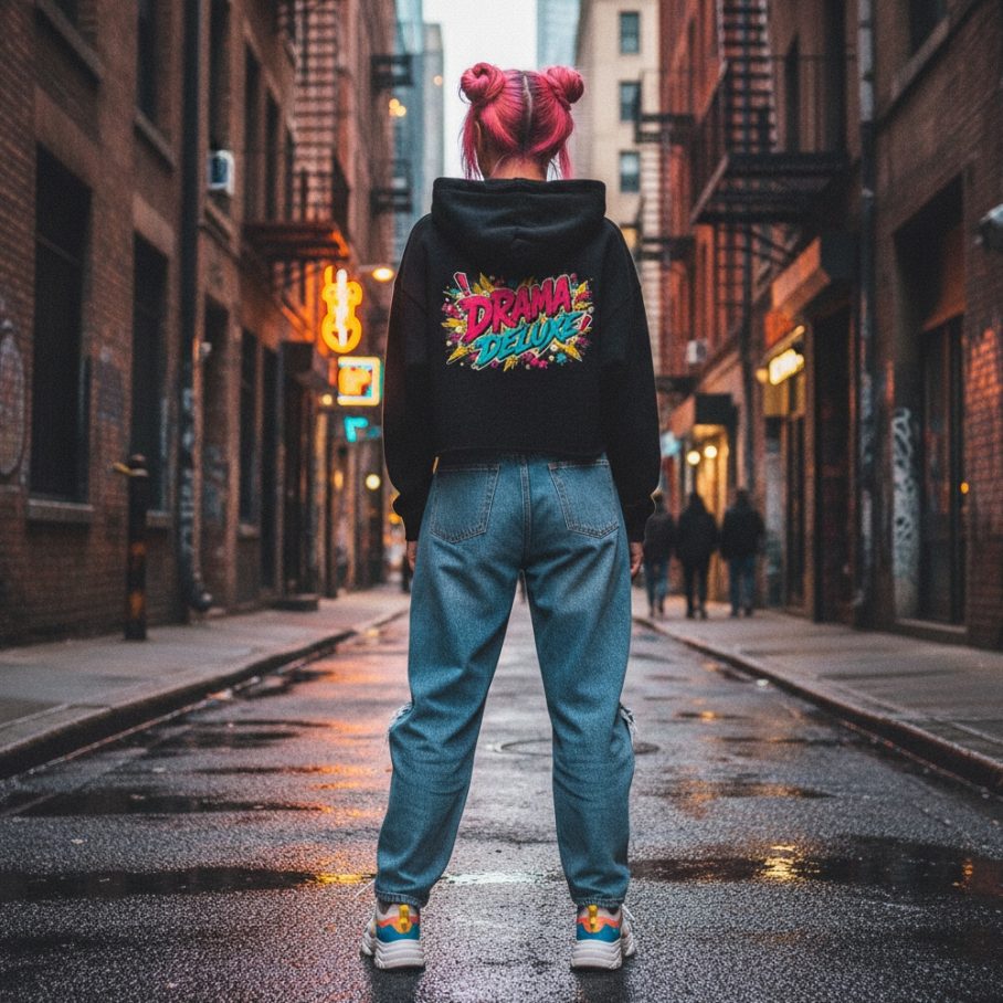 SHOCKED GLAM Damska Crop Hoodie