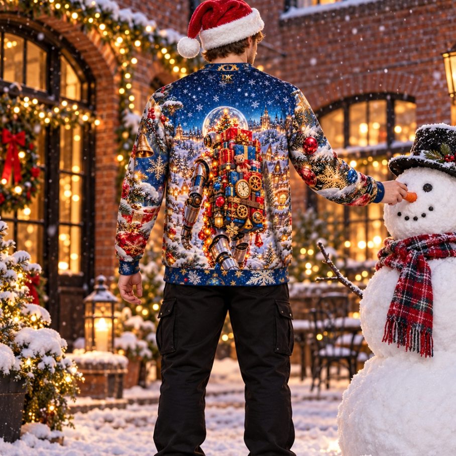 SNOW ROBOT REBOOT Świąteczny Ugly Sweater męski-5
