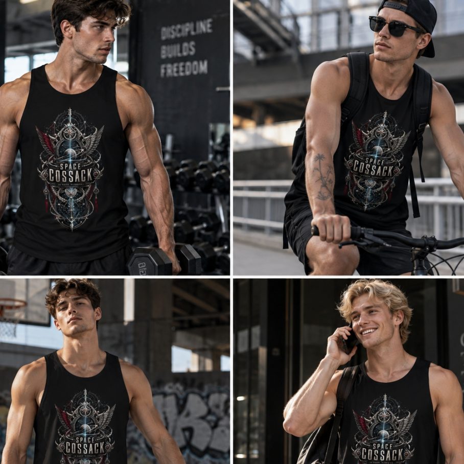 SPACE COSSACK Męski Tank Top Sportowy