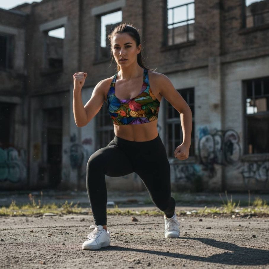 STAINED GLASS BOTANICAL Top sportowy damski