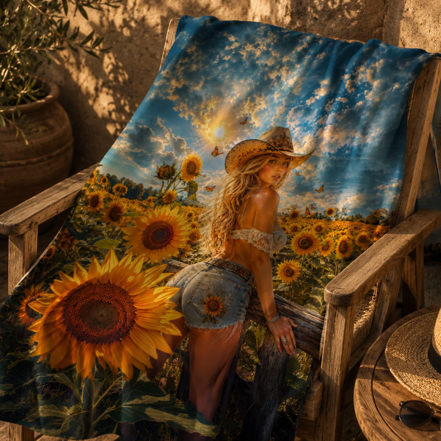 SUNFLOWER COWGIRL Ręcznik Plażowy