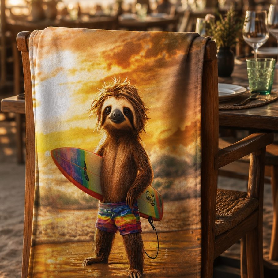 SURF SLOTH Ręcznik Plażowy-4