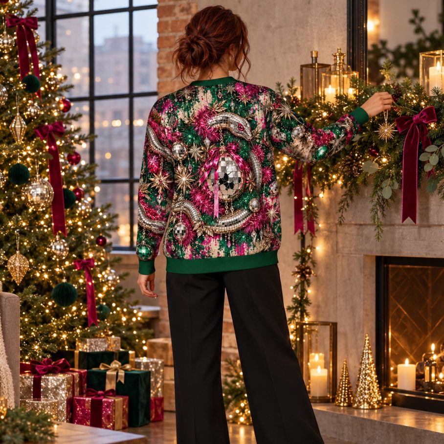 TINSEL MEDUSA Świąteczny Ugly Sweater damski-5