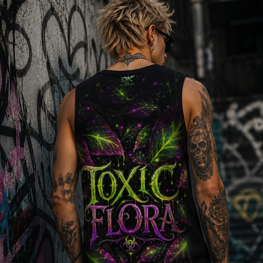 TOXIC FLORA Męski Tank Top Sportowy-3