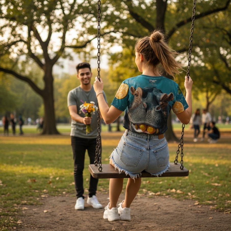 TROPIC HIPPO Koszulka damska typu butterfly-2